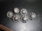 Set 6 Antique Early 1800 s Sterling Silver Buttons 2 Marks  Loop Shanks Flowers