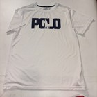 Polo Ralph Lauren Big Pony Logo White Performance Jersey Tee Boys Large 14-16