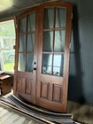 Vintage Cyprus Arch  glass Entry Doors 8ft By 5ft  With Arch And Side Casings