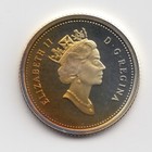 2001 Canada Silver Proof 10 Cents Dime Coin From Set Golden Toning