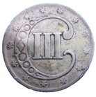W248b Usa 3 Cents 1851 Slightly Bent  Vf