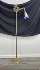 Restored Antique Vtg Bridge Floor Lamp Art Deco Nouveau Blue Glass 1910s 1920s