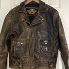 Vintage Harley Davidson Mens M Brown Leather Jacket 100th Anniversary 2003 Usa