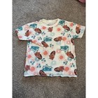 Disney Moana 2 Girls T-shirt All Over Print Tropical Cream Tee Size 4t