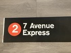Ny Nyc Subway Roll Sign Vintage Art  2 Line 7th Avenue Express Manhattan Train