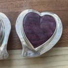 Vtg Artisan Clip Earrings 1 5 Inch Purple Spiny Oyster Heart 925 Sterling 26 3g