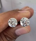 Pair Of 3 Ct Lab Grown Diamond D Color Round Cut Vvs1 Clarity Certified Stone