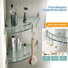 Bathroom Shelf 2 Pack Glass Shelf Shower Organizer Corner Floating Shampoo Home