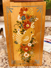 Handmade Vintage Wooden Match Holder Wall Mount - Hand Painted Folk Art 12x5x5