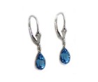 19thc Antique 3ct Blue Topaz earrings  Roman Gem Apollo Augustus Triumph Jupiter