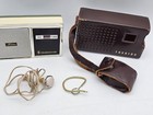 Vintage 1960s Toshiba 6 Transistor Radio 6p-10 Leather Belt Clip Case Headphone