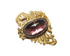 Antique Hatpin Amethyst Glass Asymmetrical Art Nouveau Setting