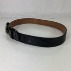 3d Black Genuine Leather Western Belt - Longhorn Buckle - Size 28