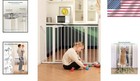 Wide Walk Thru Dog Gate  Pressure Mounted  White