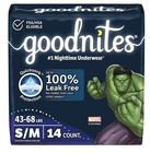 Goodnites Boys  Nighttime Bedwetting Underwear  Size S m  43-68 Lbs   14 Ct 