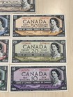 Rare 1954 Bank Of Canada  1 -  100 Banknote Set 7 Notes Queen Elizabeth Au  unc
