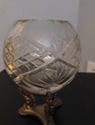 Vintage Godinger Crystal Glass Candle Holder With Silver Metal Stand