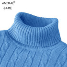 Men   s Turtleneck Sweater Warm Wool Knit Winter Roll Neck Jumper Pullover 