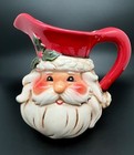 Vtg Ceramic Santa Claus Christmas Pitcher 8 Inch Rare   Salt   Pepper Shakers
