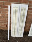 Vintage Louvered Wood Plantation Shutters White 36 x 14 1 8        36 x 15 3 8 