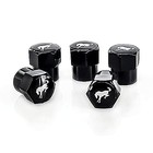 Ford Bronco Plastic Tire Valve Stem Cap Covers  pack Of 5  Black