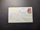 1923 Palestine Eef Overprint Postcard Cover Jerusalem To Pasadena Ca Usa