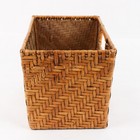 Vintage Rectangular Wicker Basket For Storage 9 5  L X 6 5  W X 6 75  H