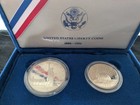 1986 S Us Liberty Coins 2-coin Proof Set Silver Dollar   Half Dollar W Box Coa