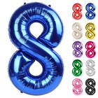 Balloon 40 Inch  8 Balloon Number  8th Birthday Number 8 Metallic Blue