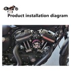 Skull Air Filter Cleaner Intake For Harley Xl Sportster Xl1200 Iron 883 Roadster