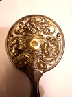 Vintage Antique Victorian Art Nouveau Silver Plate Hand Mirror Floral Design
