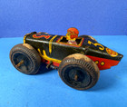 Vtg Marx Tin Wind Up Race Car Litho  3 With Driver 1930-40 s Non Working Toy Usa