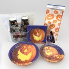 Vtg Hallmark Halloween Party Supplies Paper Plates Cups Napkins Bags Pumpkin Lot