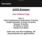 Asos Pants Romper Gray Short Sleeve Button Open Back One Piece Jumpsuit Nwot 2
