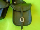 New Allegany Mountain Saddlery Black Top Grain Tooled Leather Saddle Bags usa  