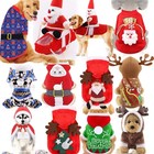 Pet Christmas Costume  Cute Santa Reindeer Snowman Elf Dog Outfit  Warm Fleece H
