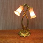 Dollhouse Miniatures Vintage Brass Swan Table Lamp By Lighting Bug  see Note 