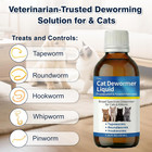Cat Dewormer Liquid 100ml Praziquantel Pyrantel Kittens Broad Spectrum 6 Weeks 
