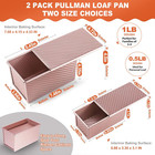   2 Pack Pullman Loaf Pans With Lids Nonstick Carbon Steel Bread Baking  