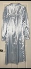 Vintage Nightgown Delicates Jc Penney Maxi Blue Satin Embroidery Cottage Sz M
