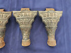 Round Oak Stove Set Of 4 Feet Legs No 16 Cast Iron Wood Coal Vtg Antique Parts