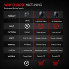 12v 5pin Blue Laser Rocker Switch Stereo On-off Button For Suv Utv Car Truck