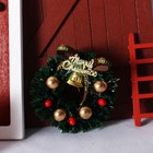 1 12 Doll House Miniature Christmas Door Wreath Garland Bell Ornament Home Decor
