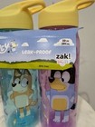 Zak Designs 20oz Bluey Kids Straw Water Bottle Flip Top With Handle Set Of 2