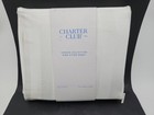 New Charter Club Damask Collection White King Fitted Sheet 100  Cotton 550tc