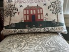 Vintage Tapestry Home Sweet Home Pillow Folk Art Rustic Primitive 18 x11 