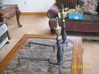 Logan Cast Iron   Brass Vintage Antique Fireplace Andirons  williamsburg Style 