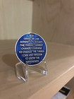 Alcoholics Anonymous 5year Blue Tri-plate Token Coin Medallion Aa