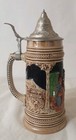 Vintage  Dbgm W  German Beer Stein 11  Tall With Hinged Pewter Lid