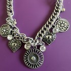 Western Silver Boot 12-15    Chain Bracelet Heart Clear Rhinestone Charm Jewelry